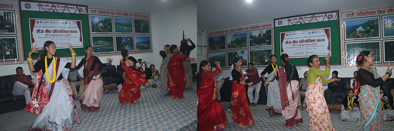 Participants and Organizers dancing on TEEJ Songs