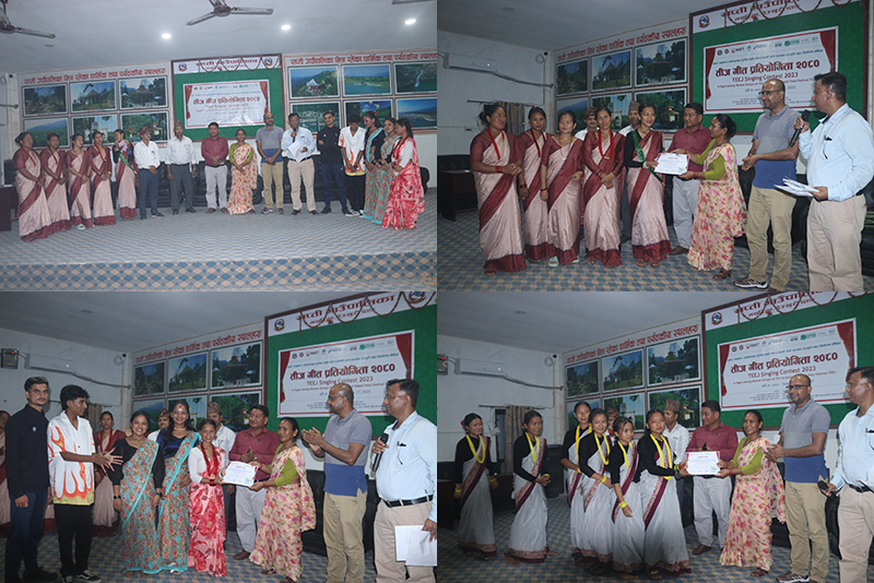 Winners of the Teej Singing Contest awarded