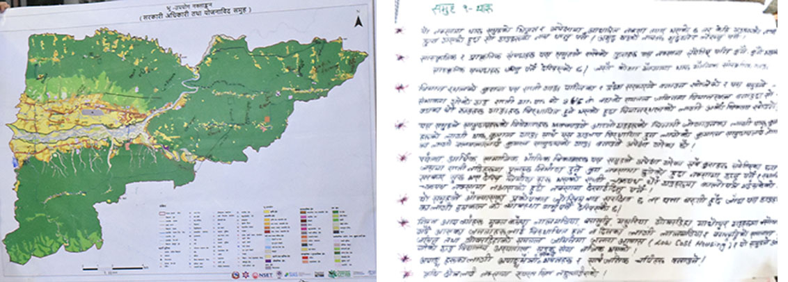 Modifications in Land Use Map by the Tharu Group, Photos: NSET/Tomorrow’s Cities