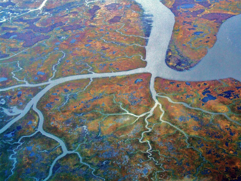 Tributaries joining a river