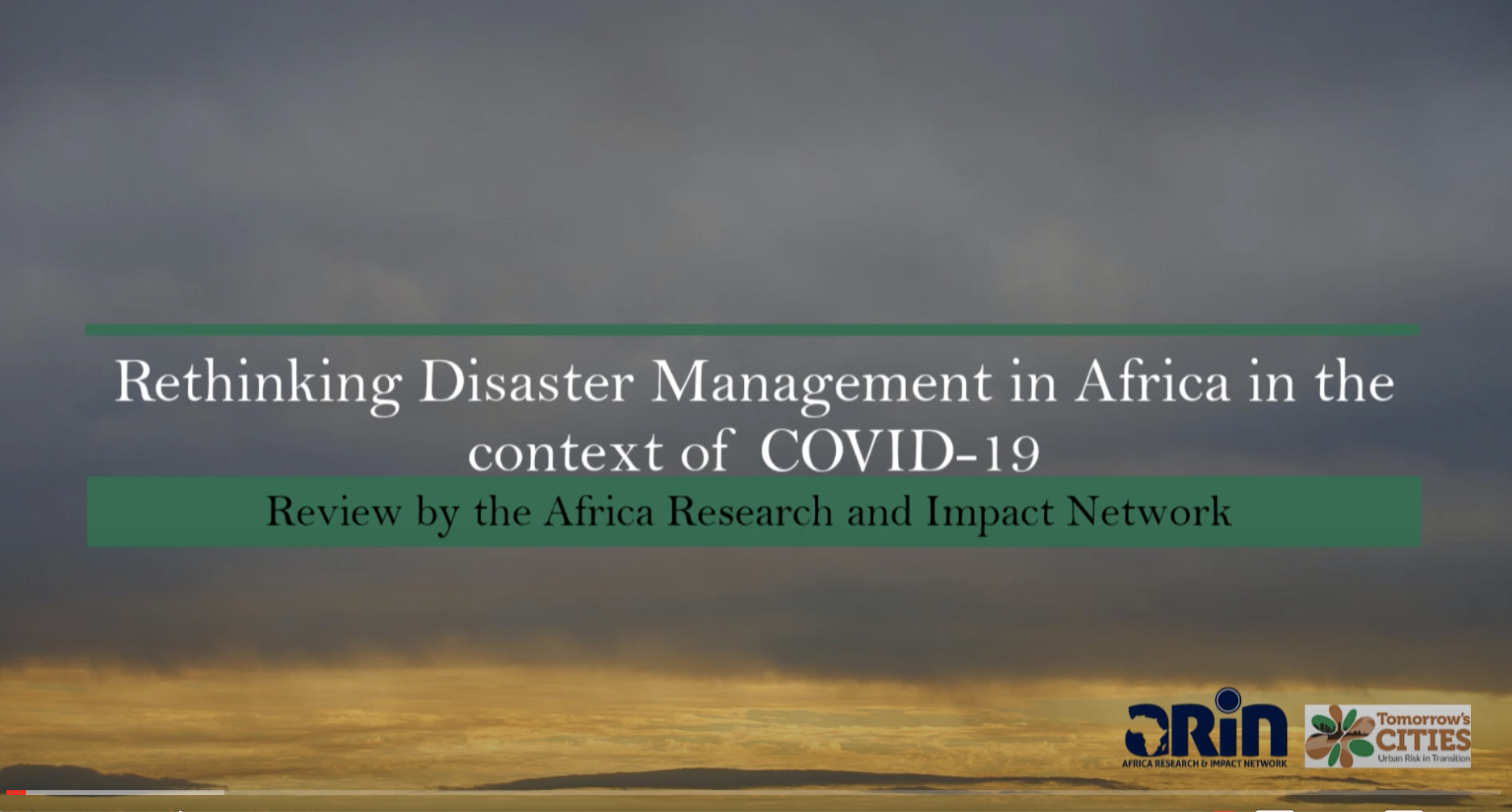Disaster Risk Management in The Context of COVID-19 Pandemic In Africa